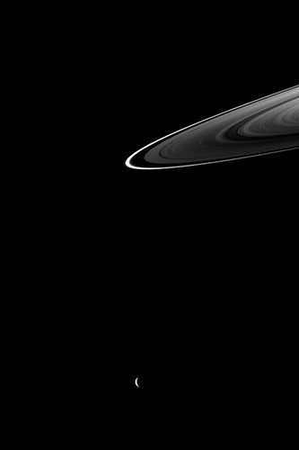 Rhea And The Rings Wallpaper Cassini Image Of Sat