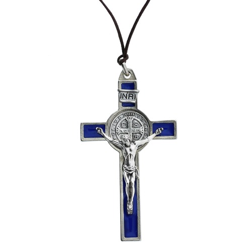Blue St Benedict Pectoral Crucifix Inch The Catholic Pany