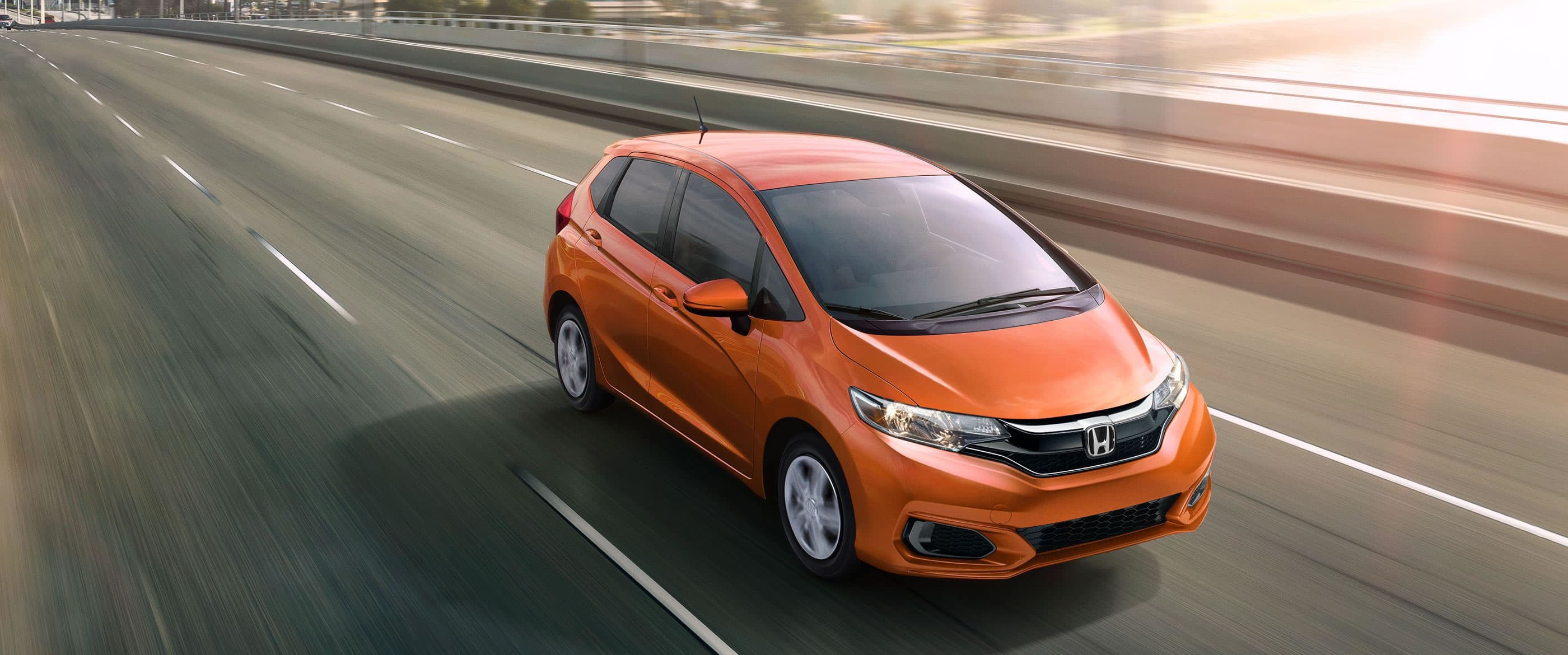 Honda Fit Orange Color On Bridge HD Wallpaper Cars