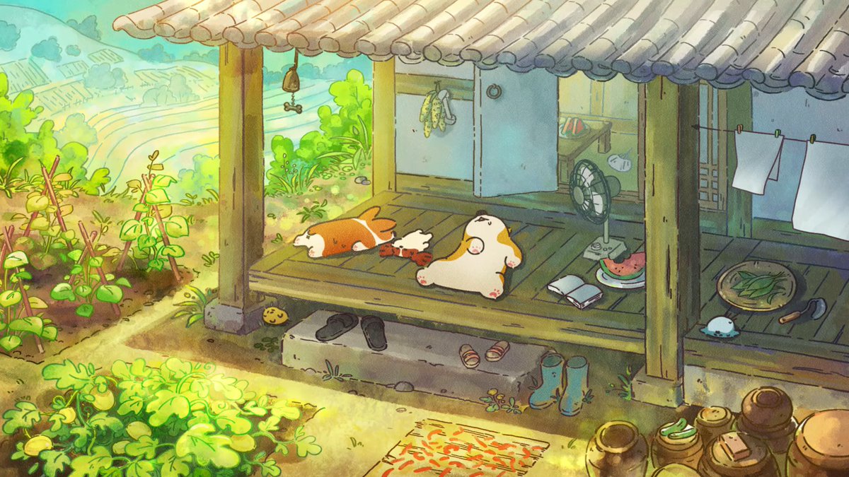 Anime Background Art On Doggie Corgi By Studiogoindol