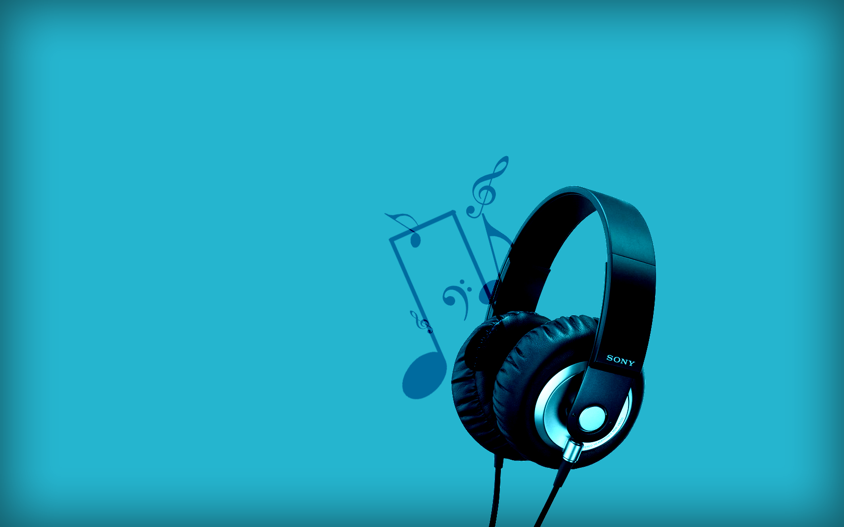 Blue Background Music Headphone Wallpaper Picture HD