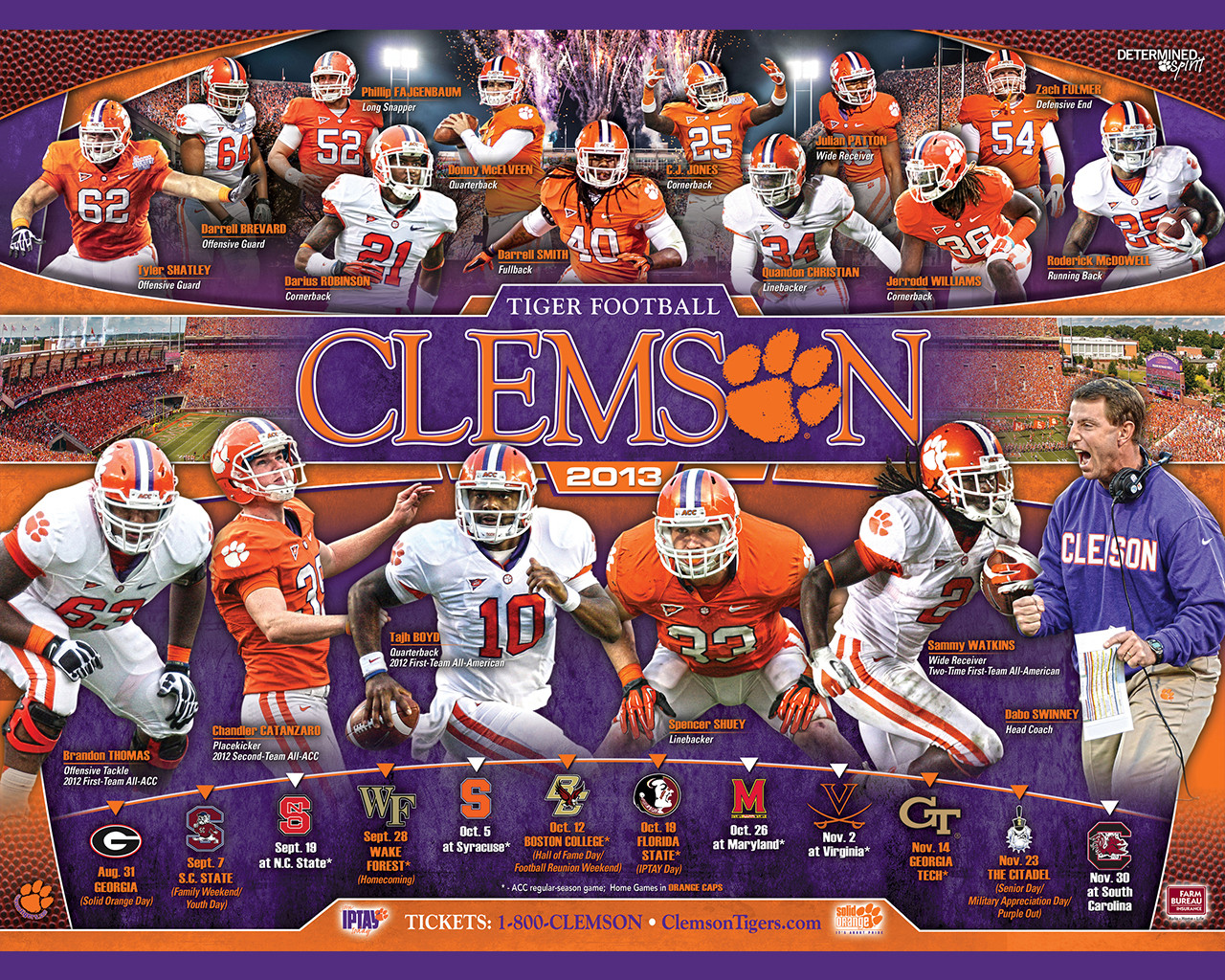 Tiger Football Desktop Wallpaper Clemson Tigers