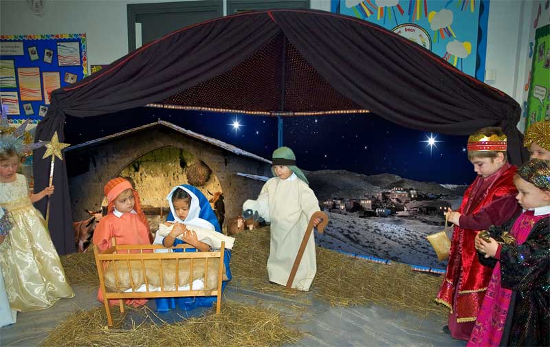 Christmas Nativity Background Large Stage