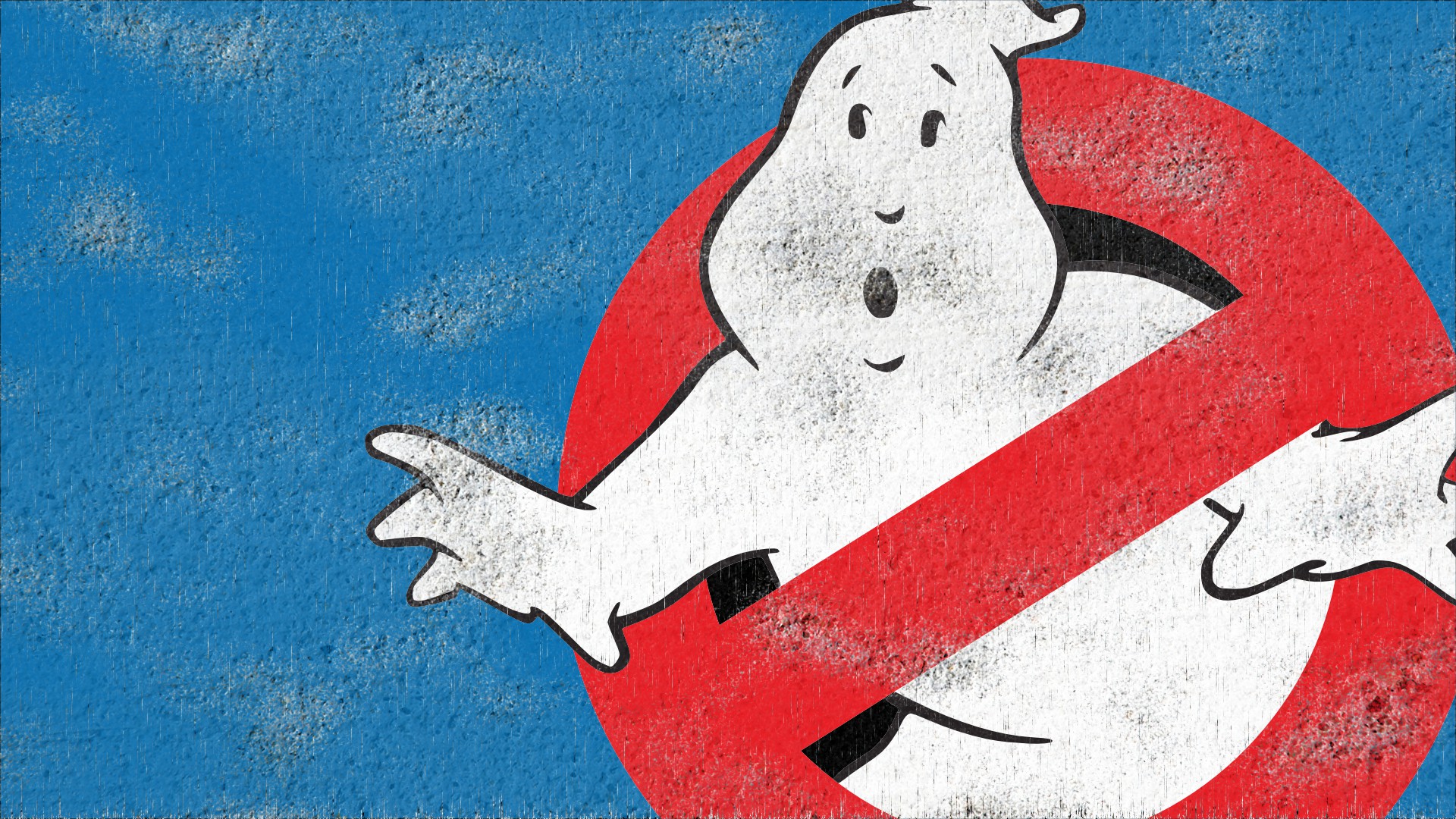 Distressed variant of Ghostbusters wallpaper
