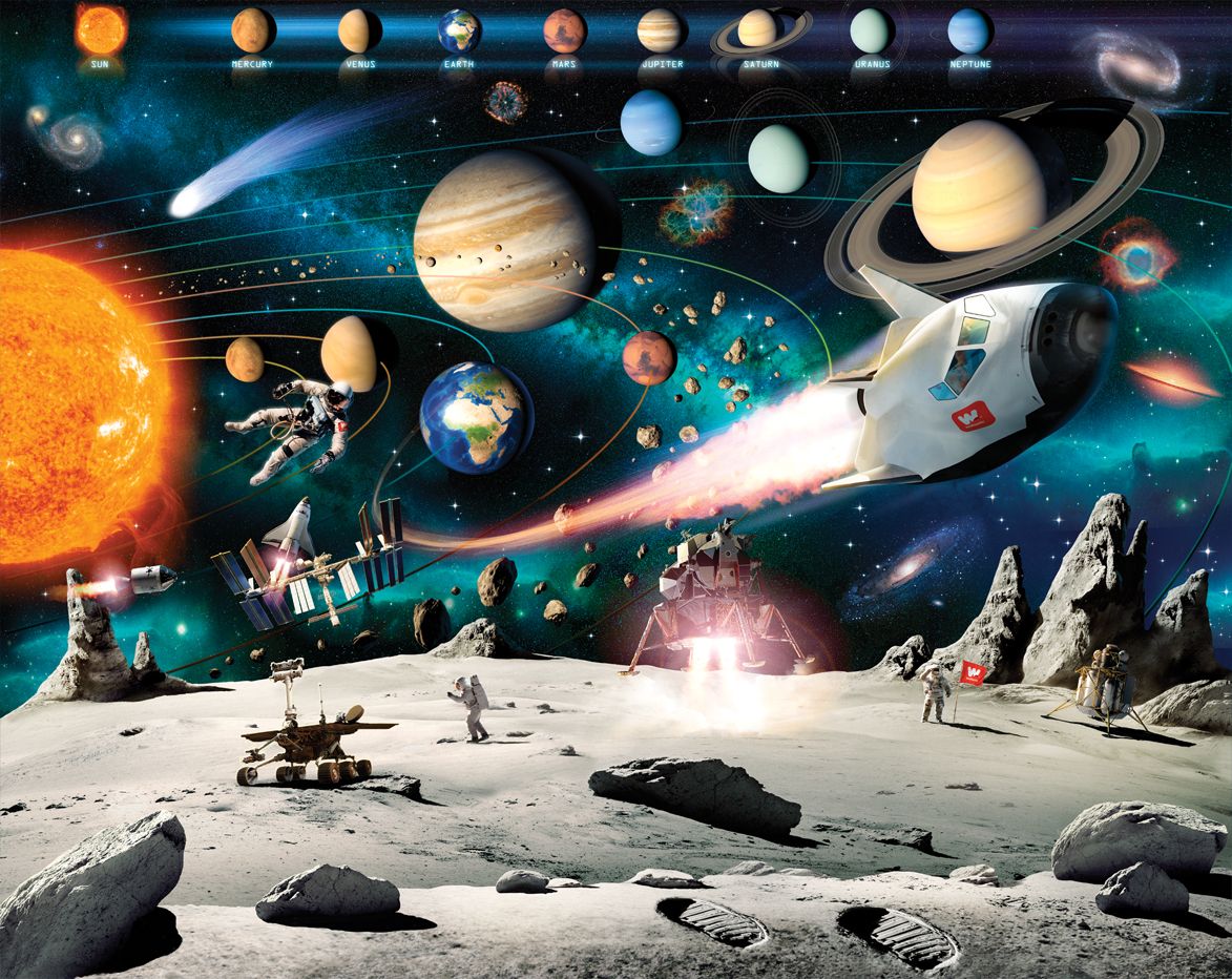 Outer Space Adventure Wallpaper Mural