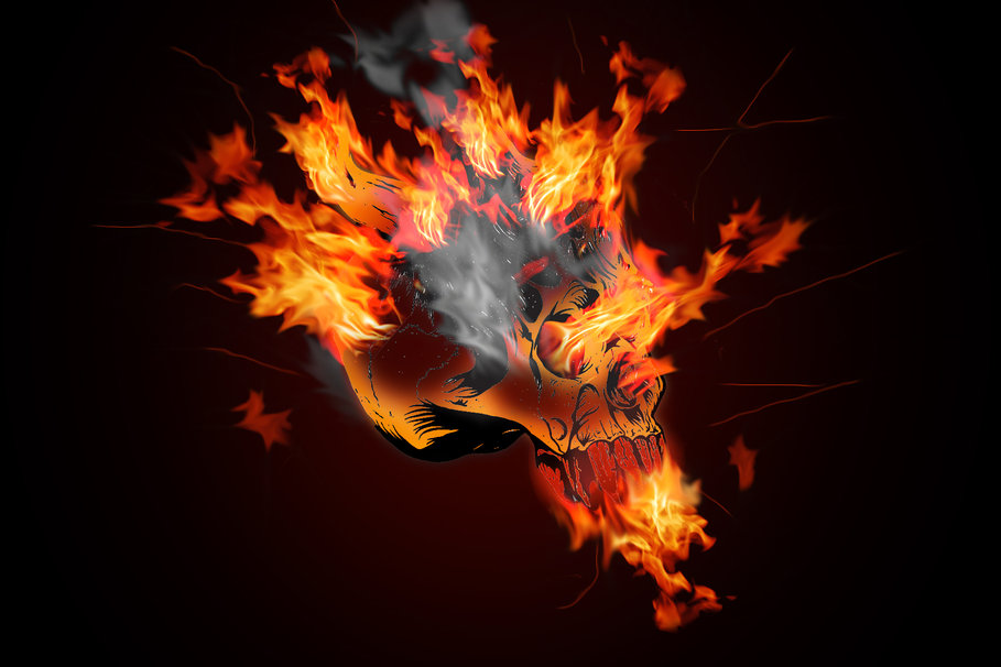 Skull Fire Flame Wallpaper