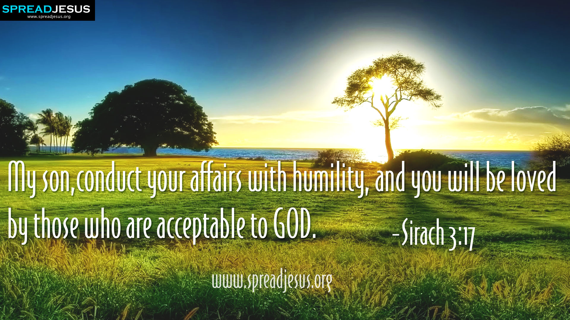 My sonconduct your affairs with humility and you will be loved by