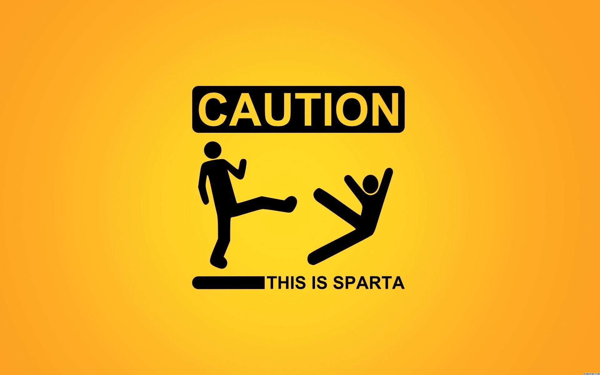 Sign Sparta Funny Warning Caution Wallpaper