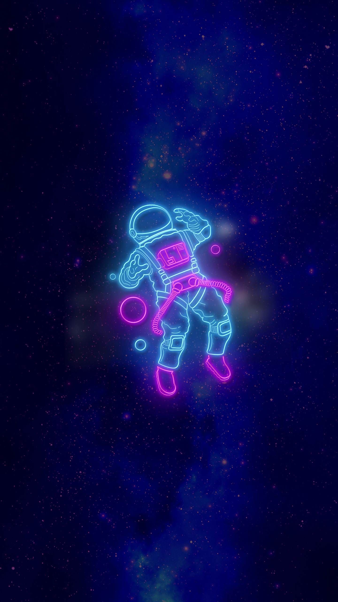 Neon Astronaut Beautiful Wallpaper iPhone