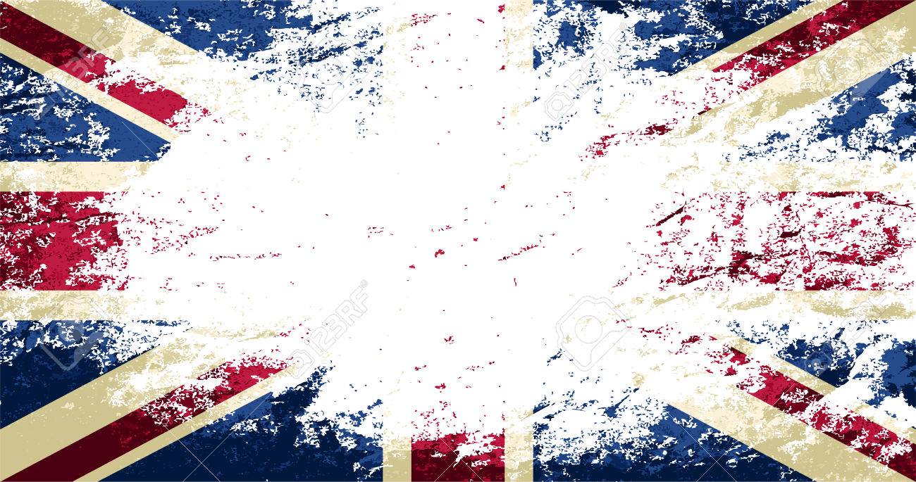 Great Britain Flag Grunge Background Vector Illustration Royalty