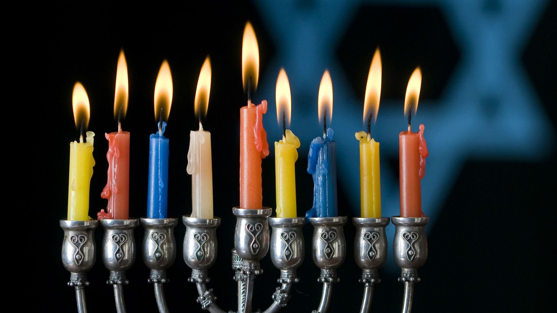 Hanukkah Jewish Festival Holiday Candelabrum Candle
