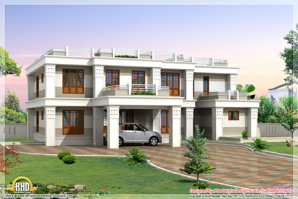 Simple Exterior House Designs In Kerala Wallpaper