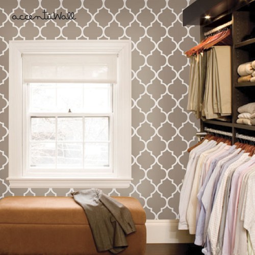 Moroccan Brown Peel and Stick Fabric Wallpaper Repositionable