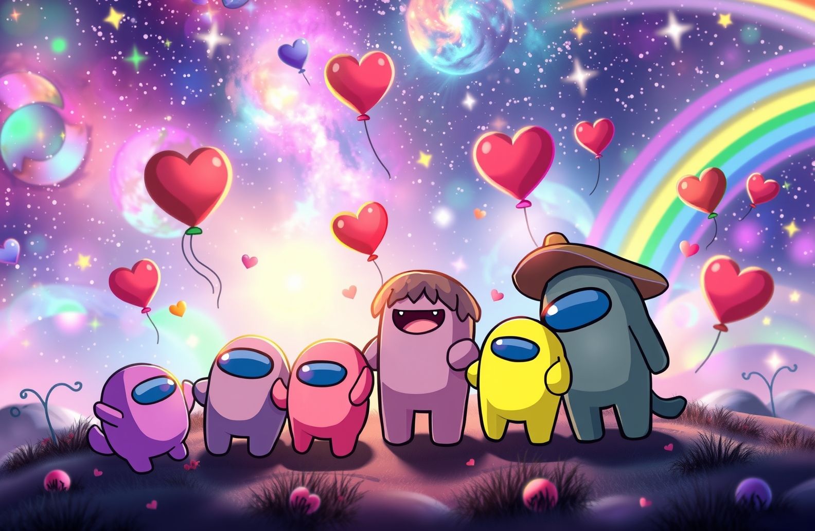 Cute Among Us Wallpaper