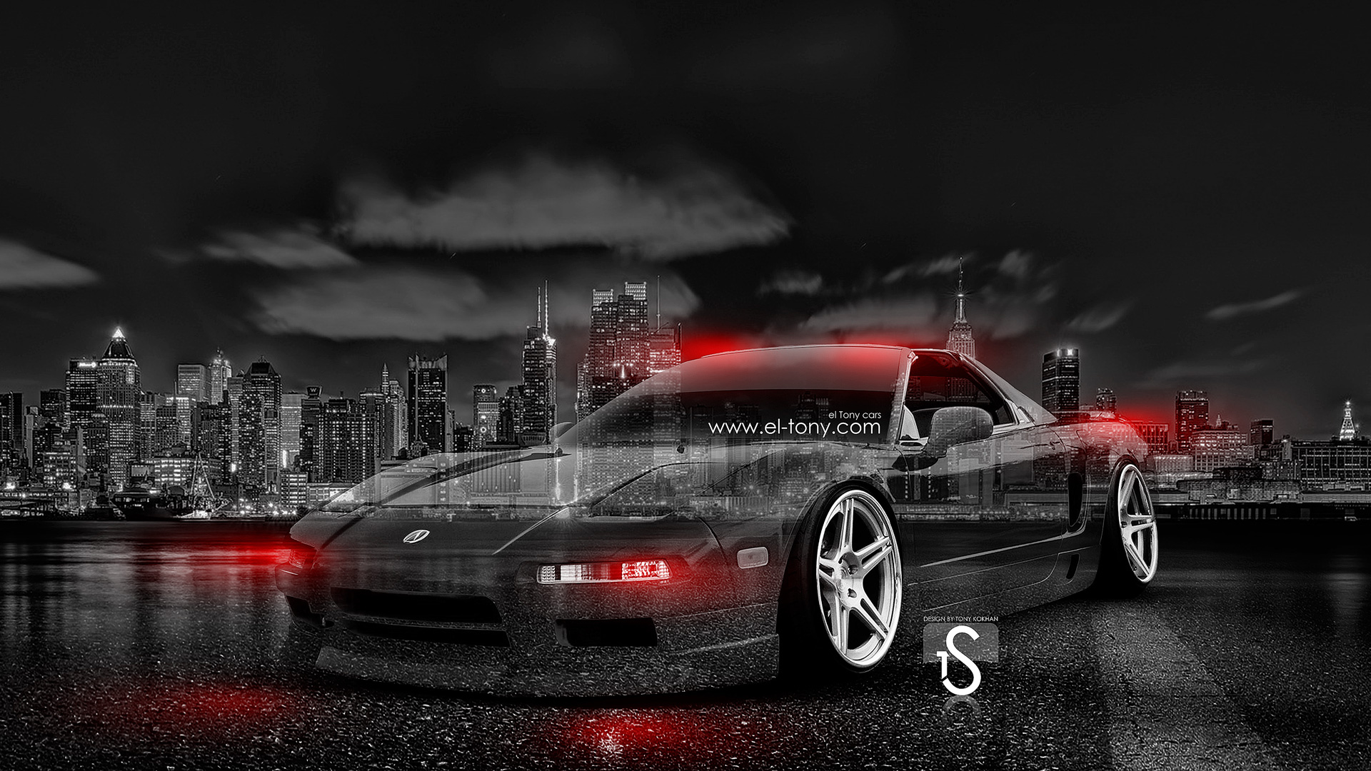 Honda Nsx Jdm Crystal City Car Orange Neon Hd Wallpaper Design