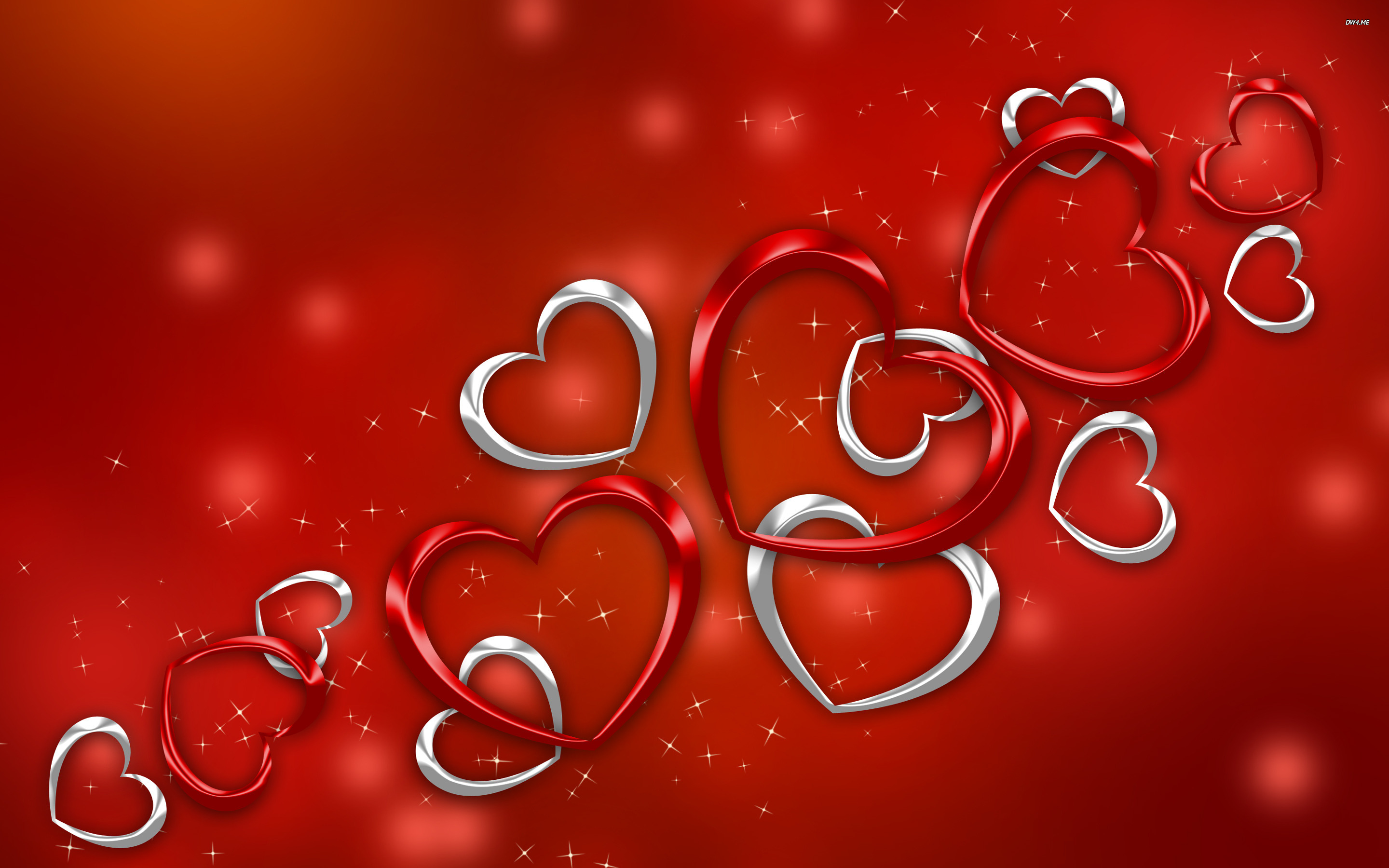 Red And Silver Hearts Holiday Wallpaper Jpg