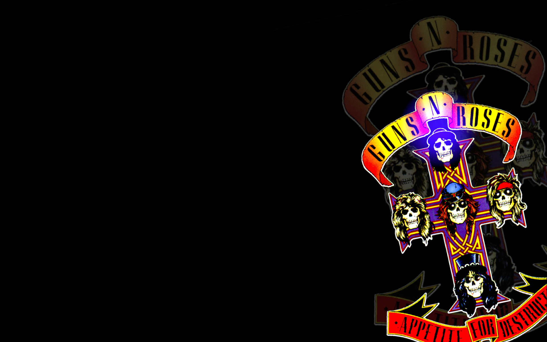 Guns And Roses Heavy Metal Glam Logo Group Band Skulls Dark Wallpaper