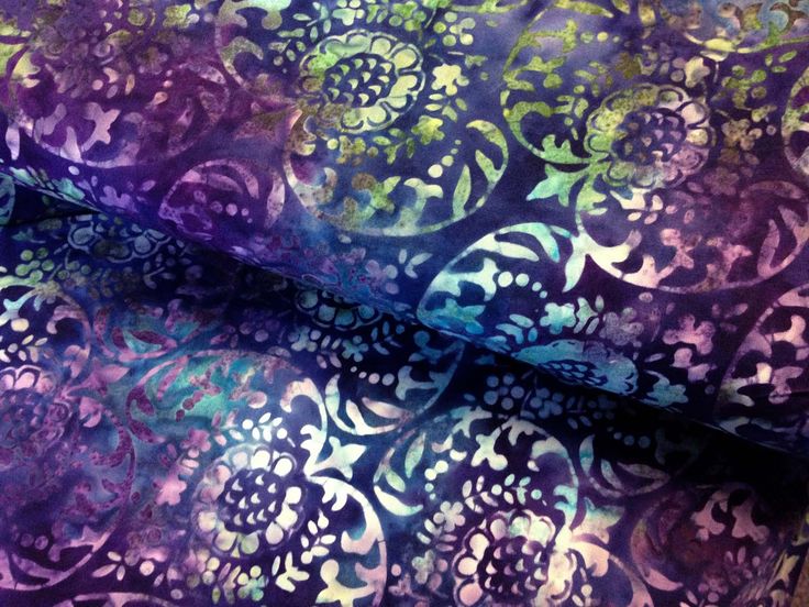 Purple and teal turquoise floral on deep indigo blue background