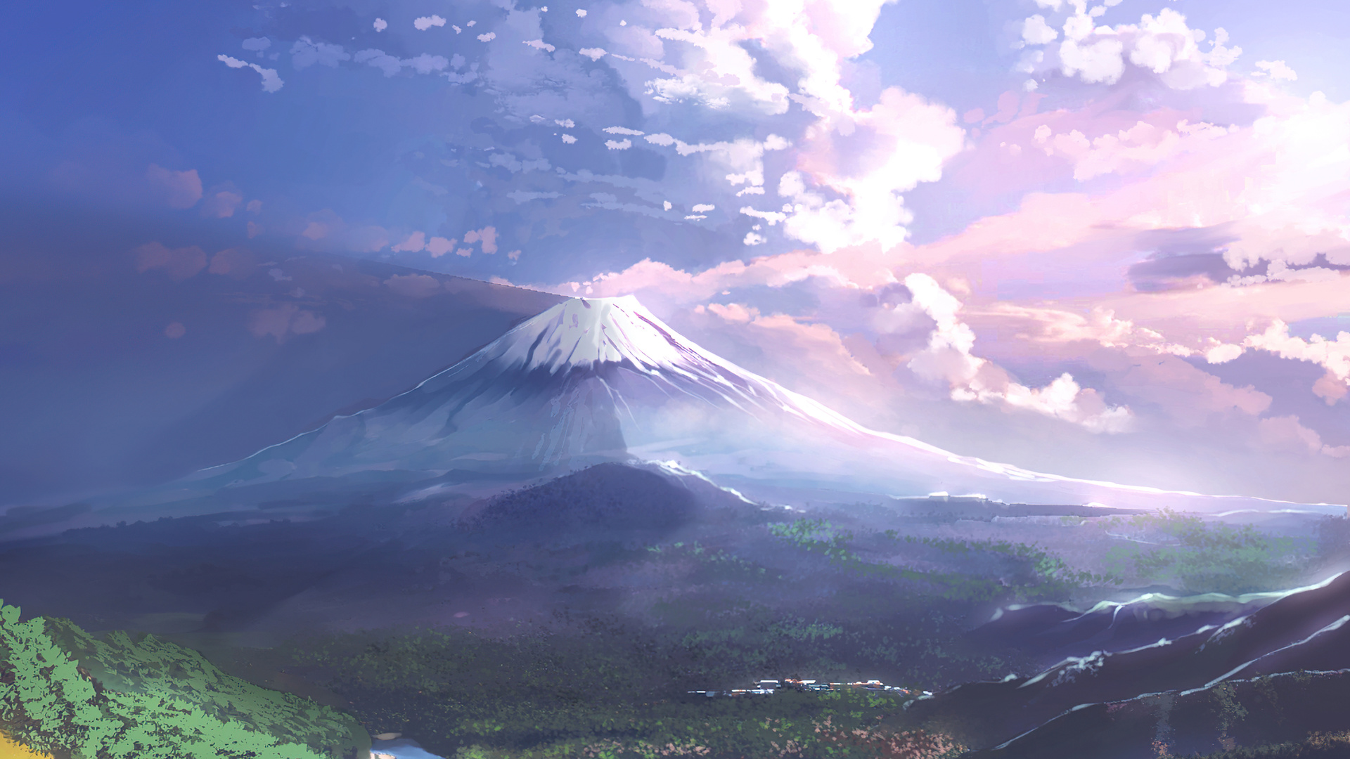Mt Fuji Scenery Art 4k Laptop Full HD 1080p Wallpaper