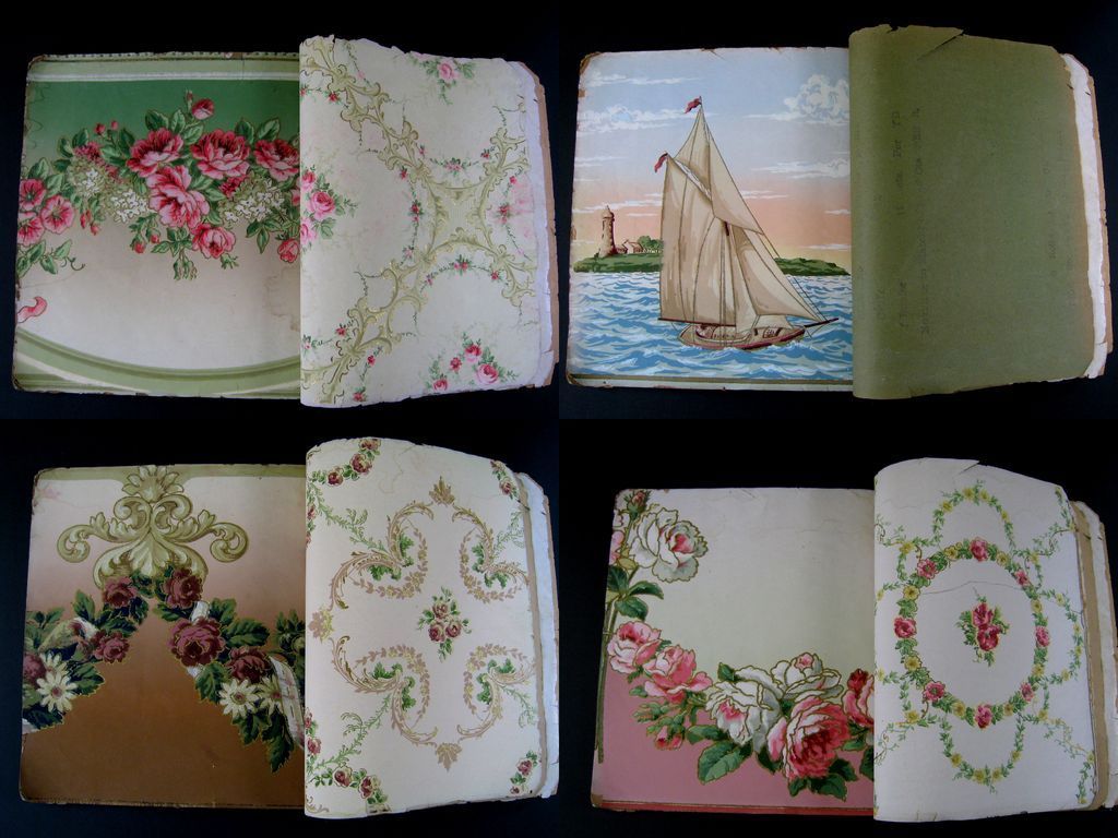 Antique Wallpaper Sample Book C Great Patterns Colors Rl789
