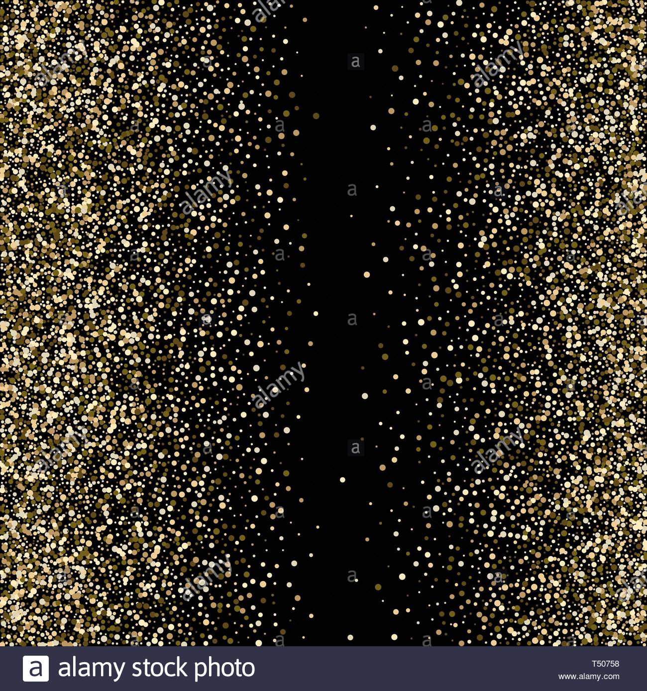 Vector Gold Glitter Confetti Pattern On White Background Shine