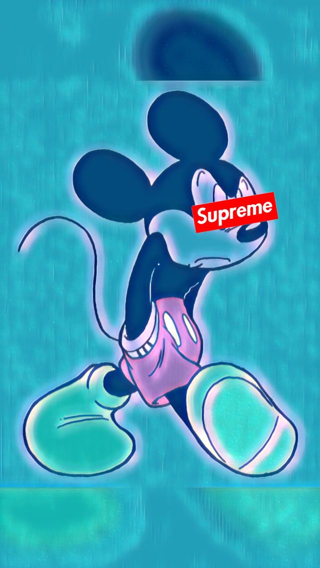 Supreme Mickey iPhone Wallpaper Graffiti