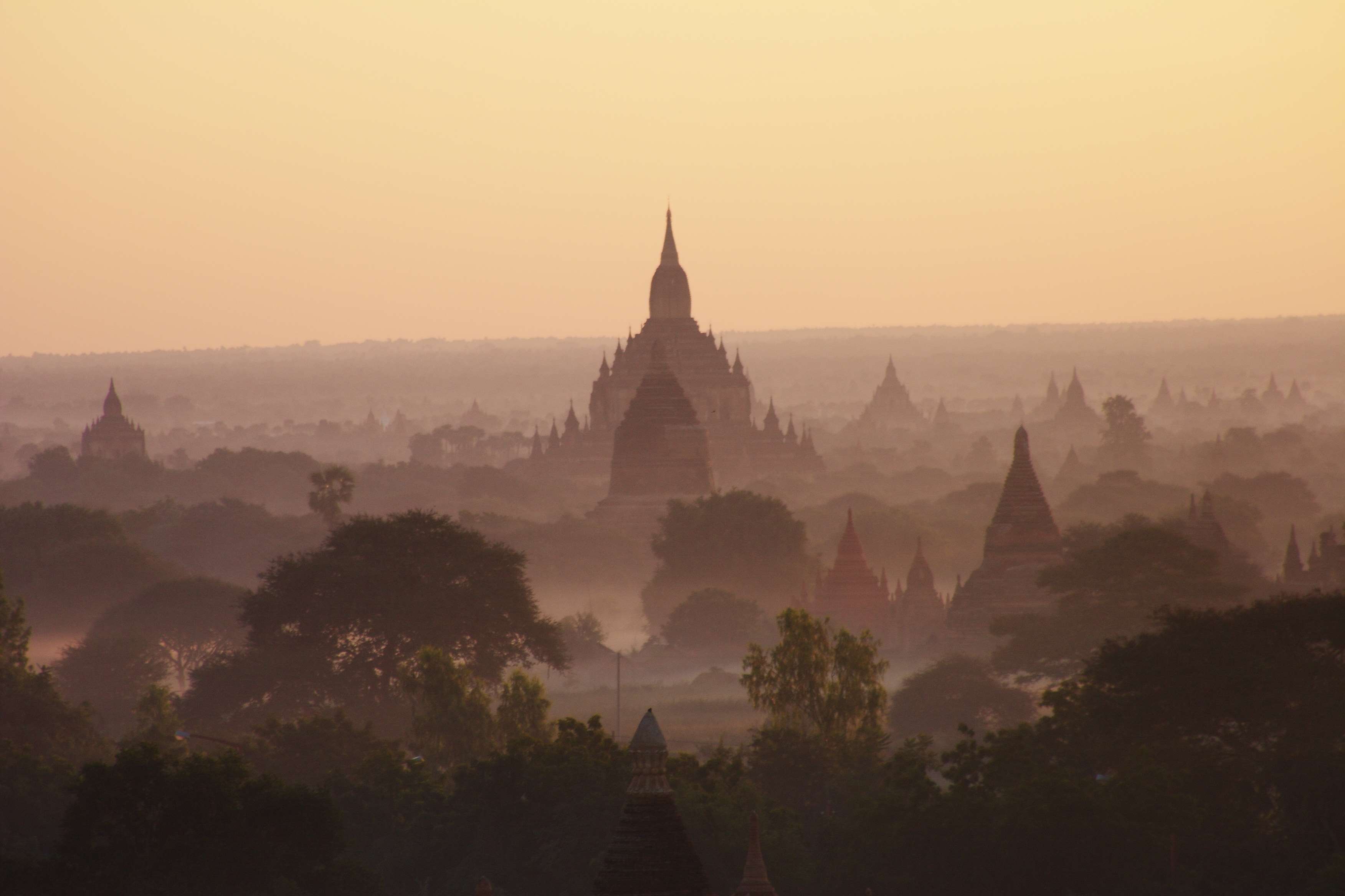 Bagan Burma Myanmar Sunrise Temple Level