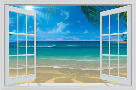 Beach And Tropical Murals Scene Wallpaper