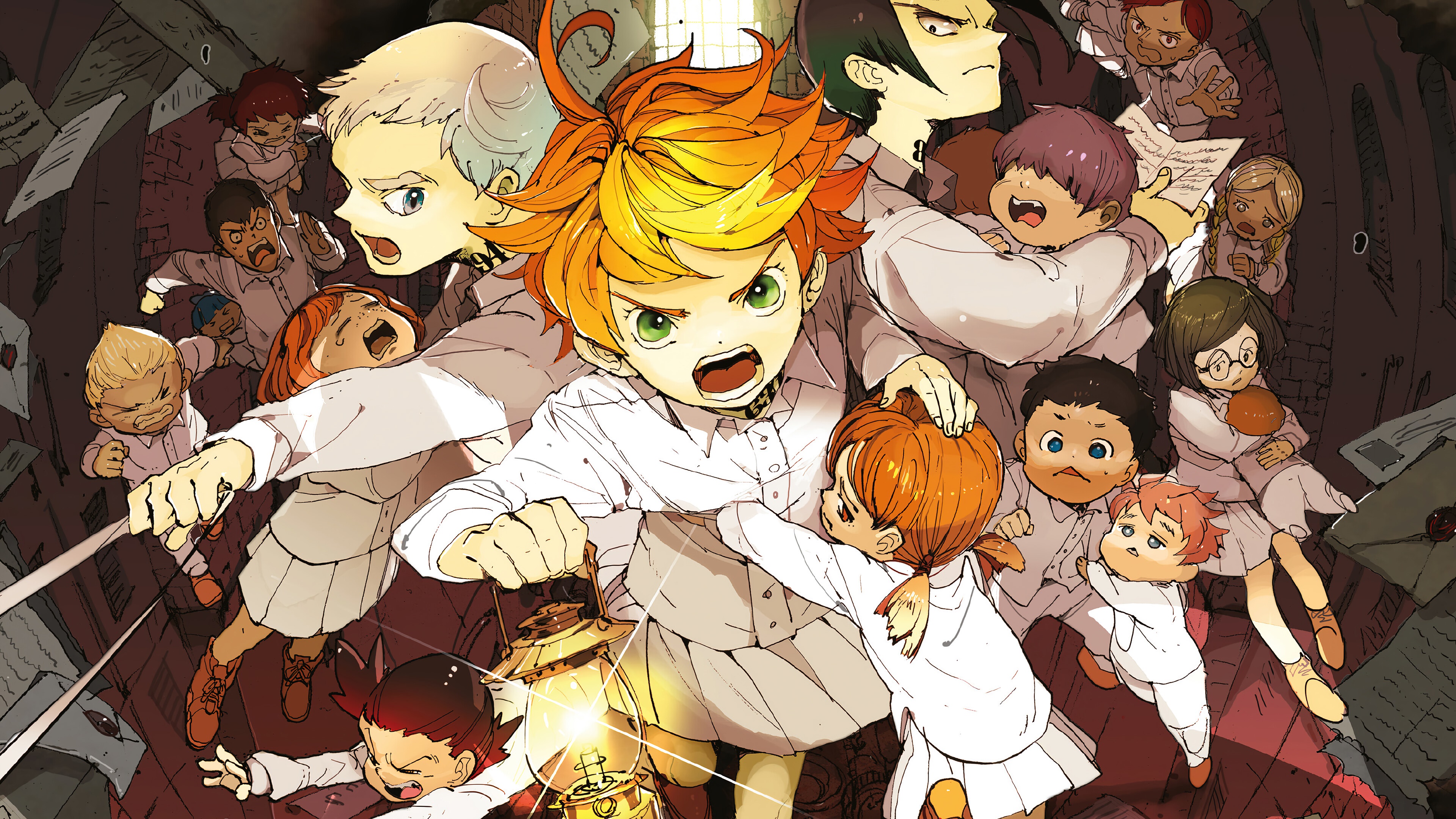 Wallpaper The Promised Neverland Emma Ray Norman 4k
