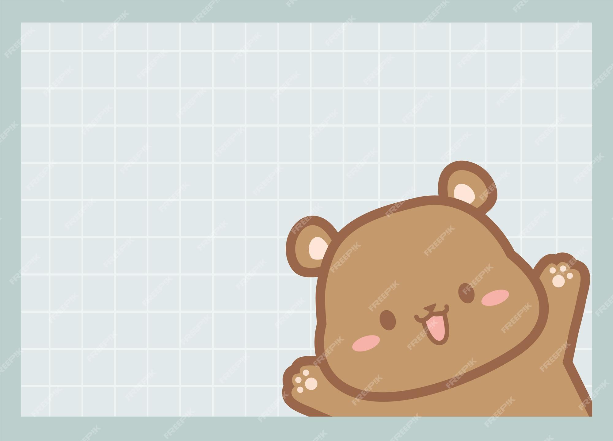 Premium Vector Cute Animal Bear Wallpaper Chibi Style