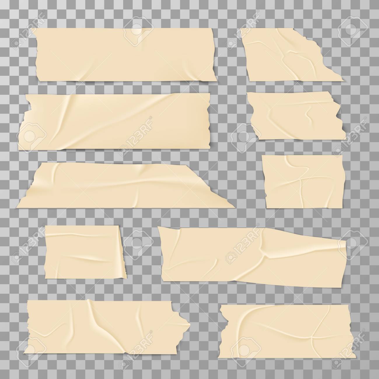 Adhesive Sticky Tape Isolated On Transparent Background Vector