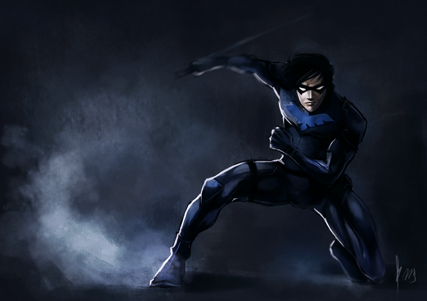 Nightwing Logo Wallpaper Hd Nightwing by radioactivated 842x595