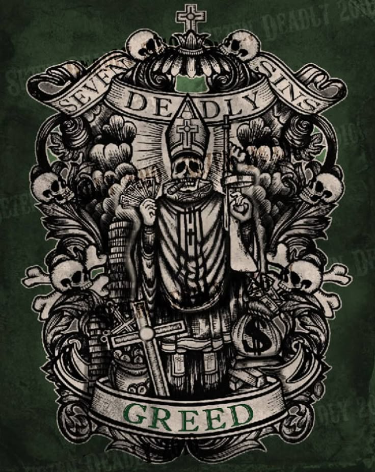 Deadly Greed Print Wallpaper