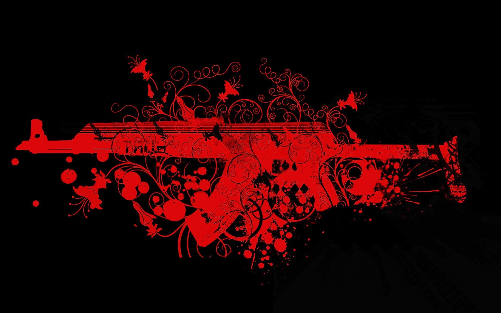 Vector Of Bloody Rifle Designs HD Wallpaper
