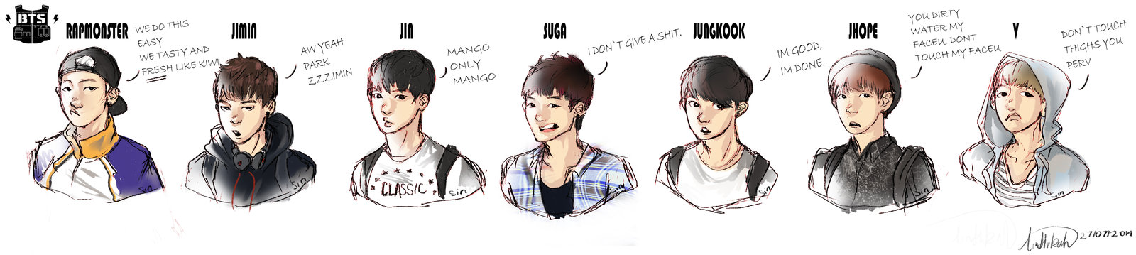 Funnies pictures about BTS Cartoon 1600x359
