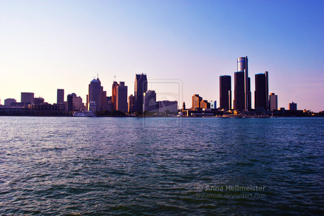 Detroit Skyline By Annamiah