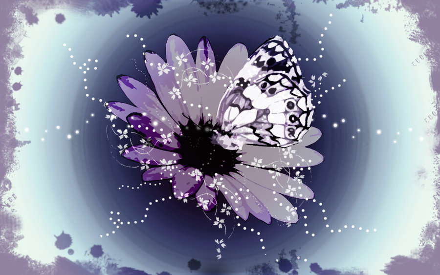Kelzky Deviantart Art Purple Butterfly Wallpaper