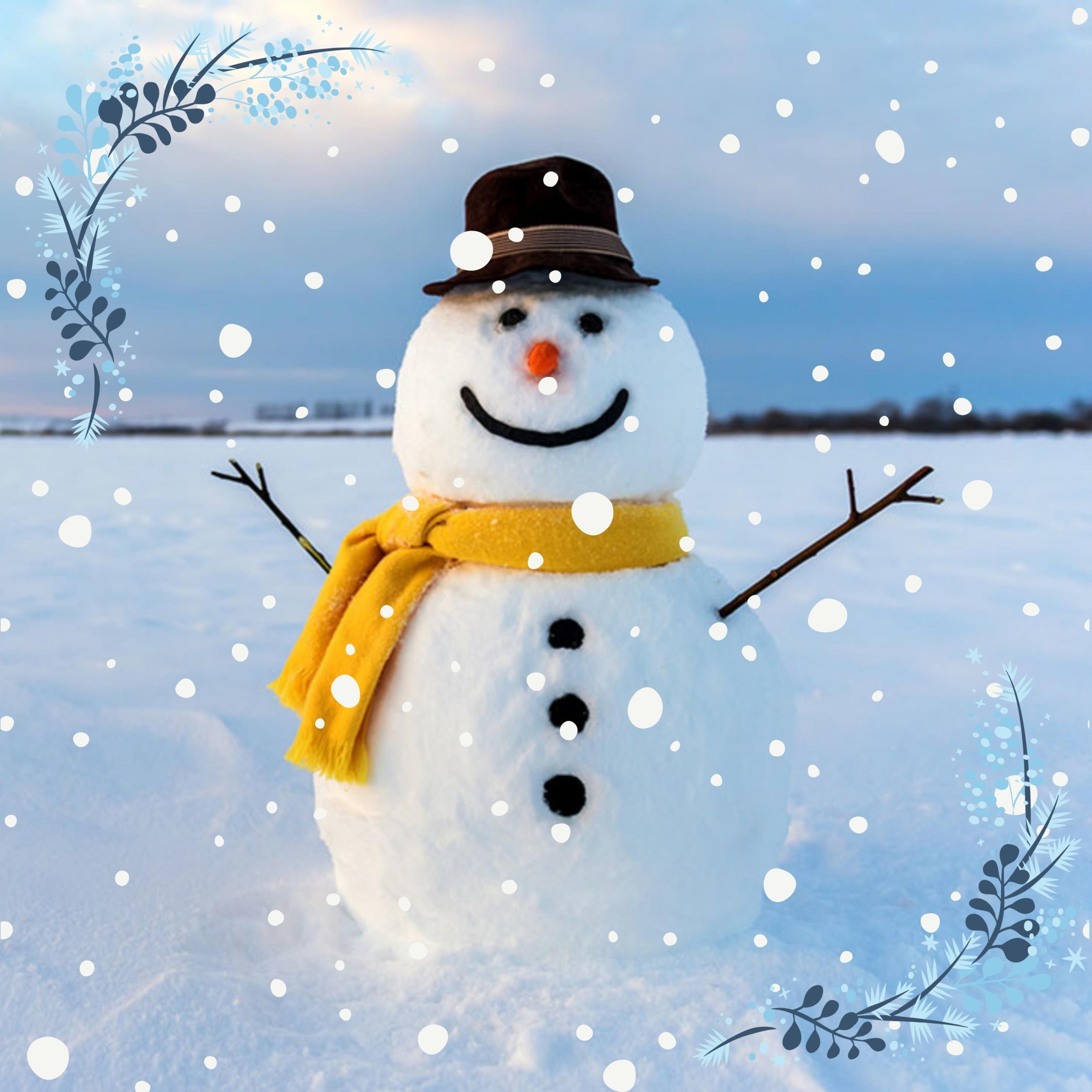 Snowman Winter iPad Wallpaper HD 4k