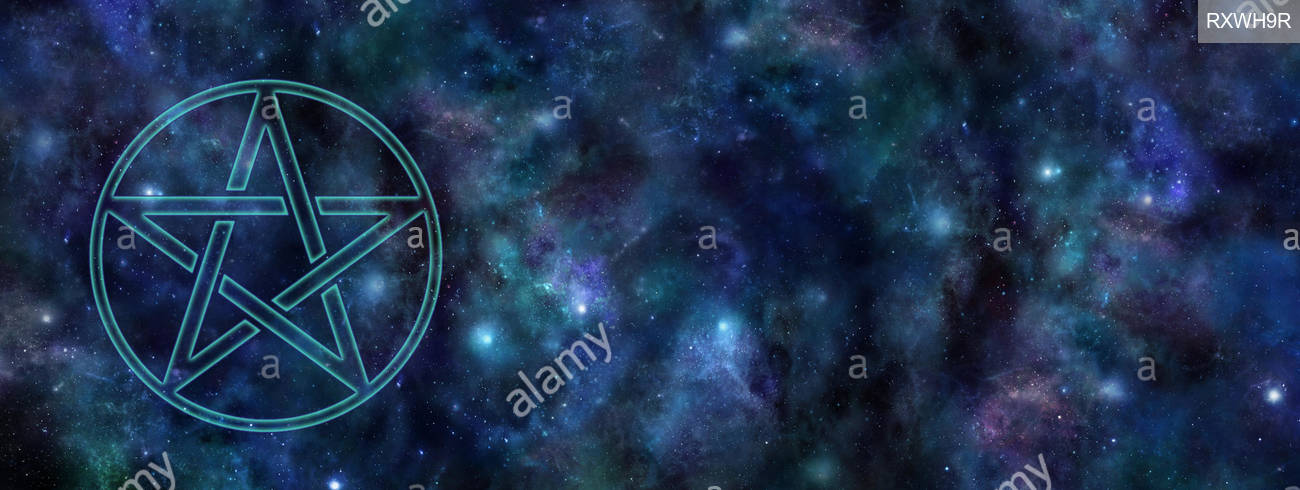 Cosmic Pentacle Web Banner Transparent Symbol Floating In Space