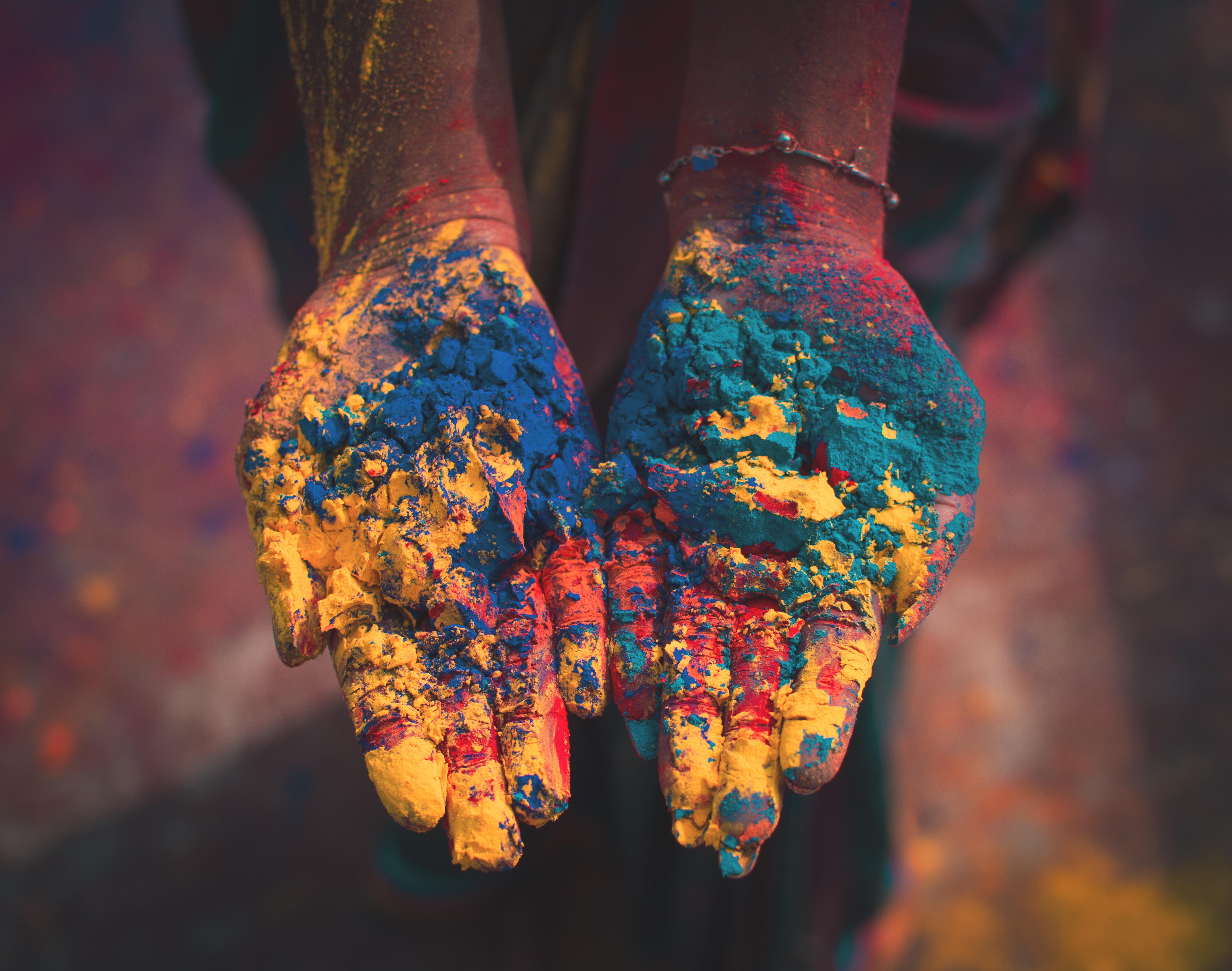 Colors Hand Holiday Holi 4k Ultra HD Wallpaper