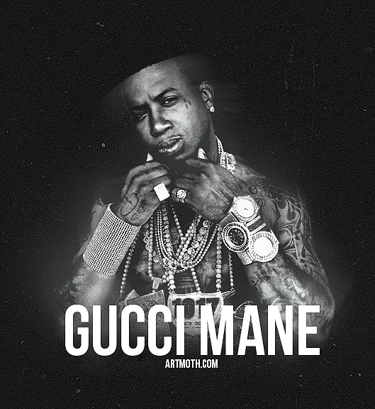 Gucci Mane On Black Background