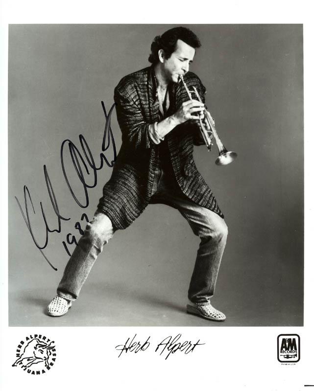 Herb Alpert   Printed Photograph Signed In Ink 1987
