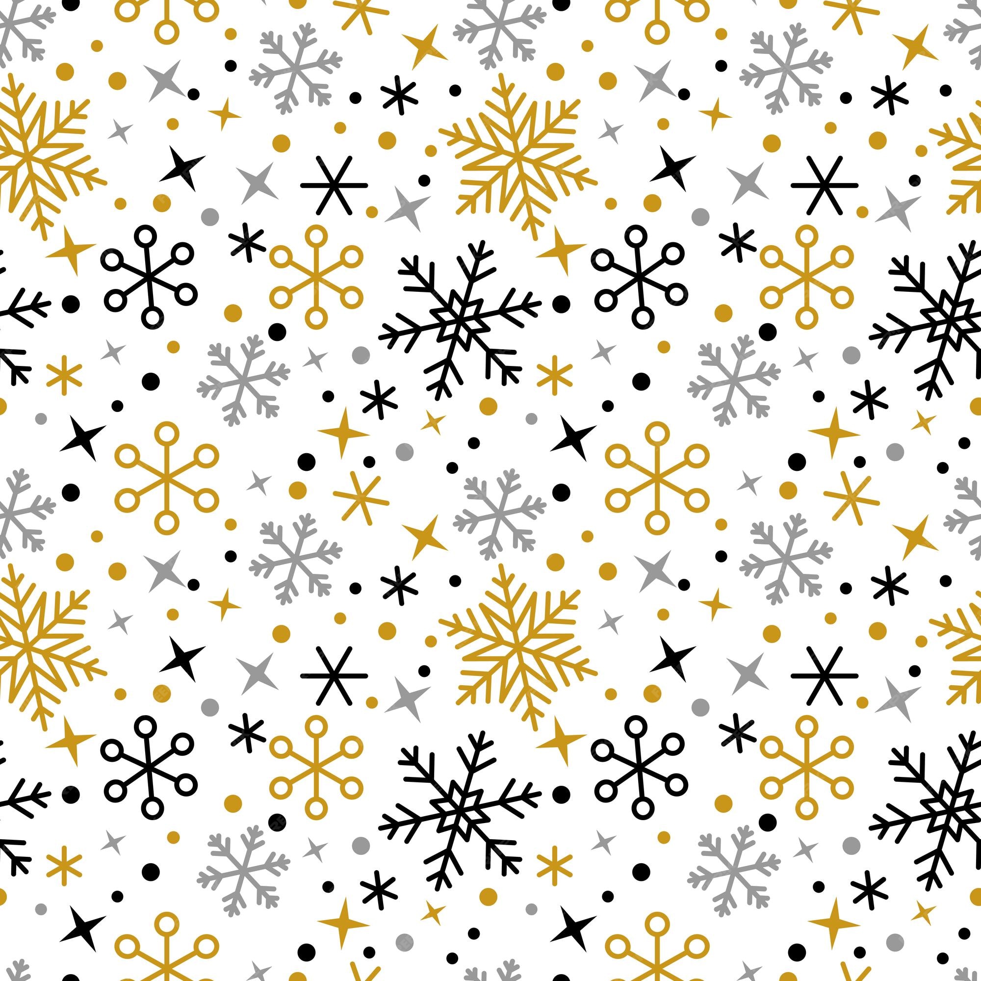 Free download Premium Vector Snowflake black gold silver linear