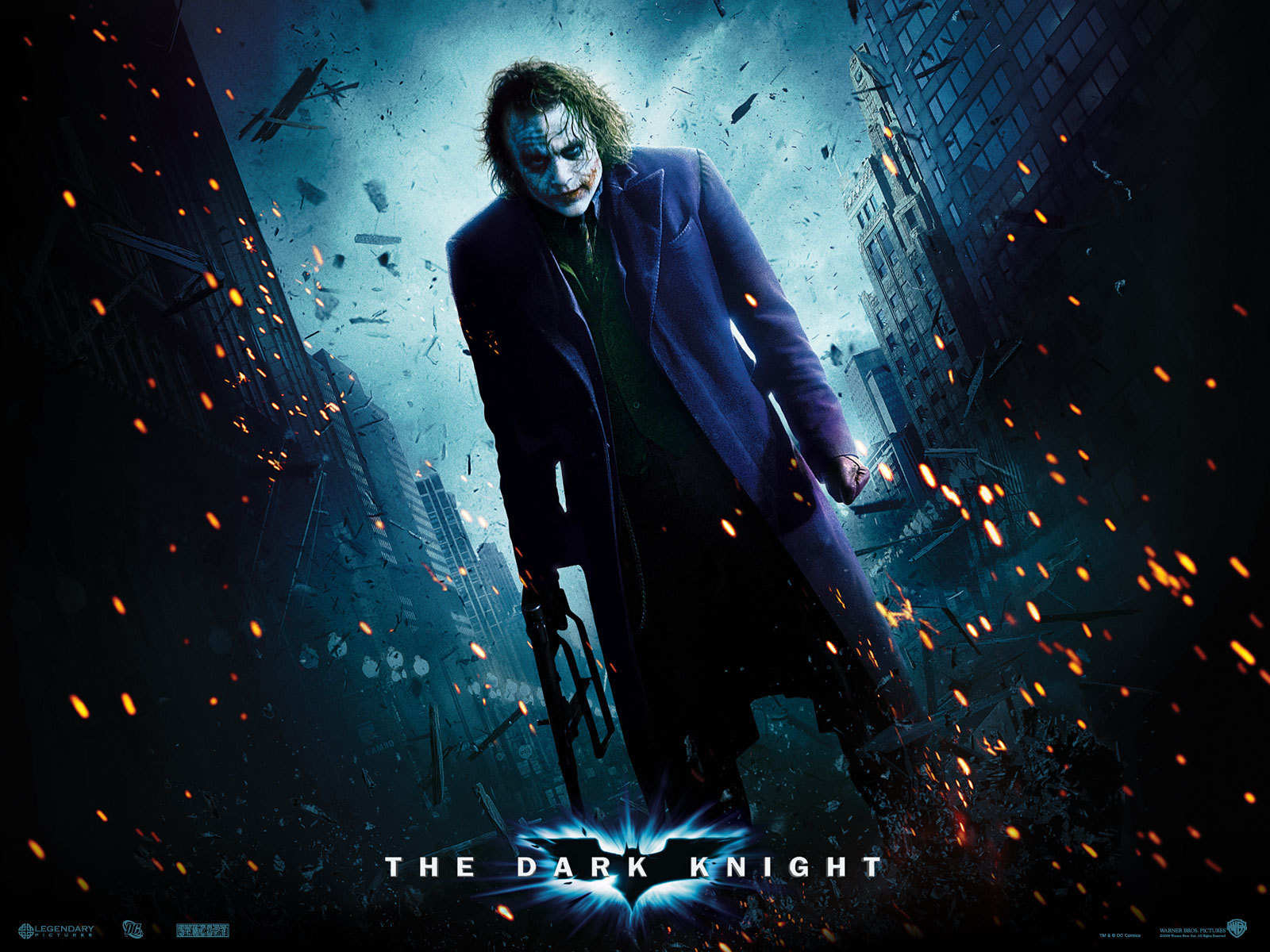 Heath Ledger As The Joker Gotham City Wallpaper