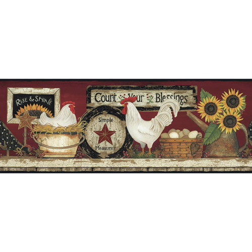 York Wallcoverings Hen And Rooster Pre Pasted Border Walmart