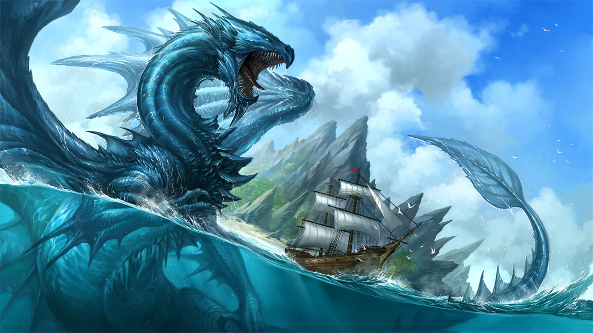 Water Dragon Wallpaper Image