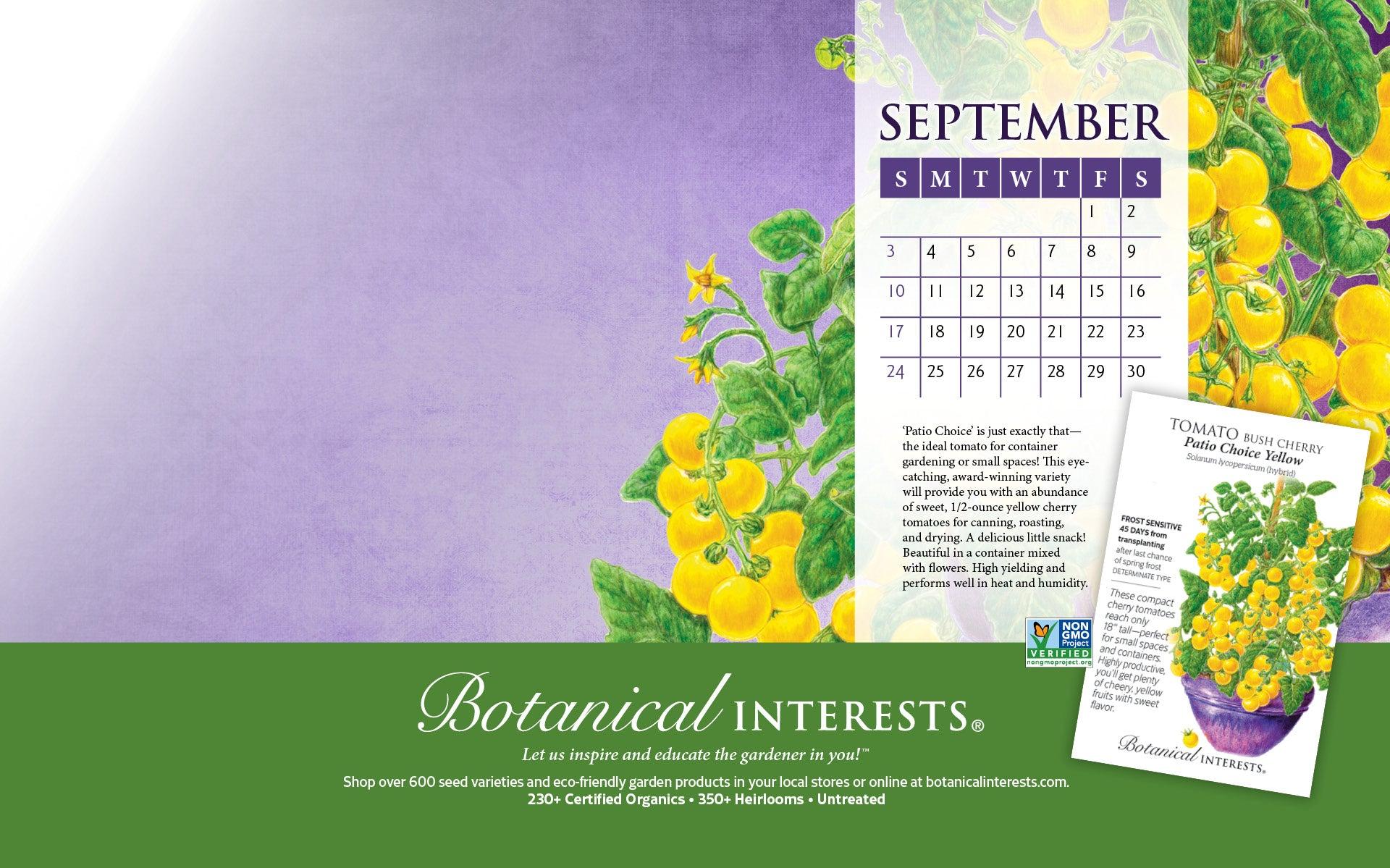 Desktop Wallpaper Calendar Botanical Interests