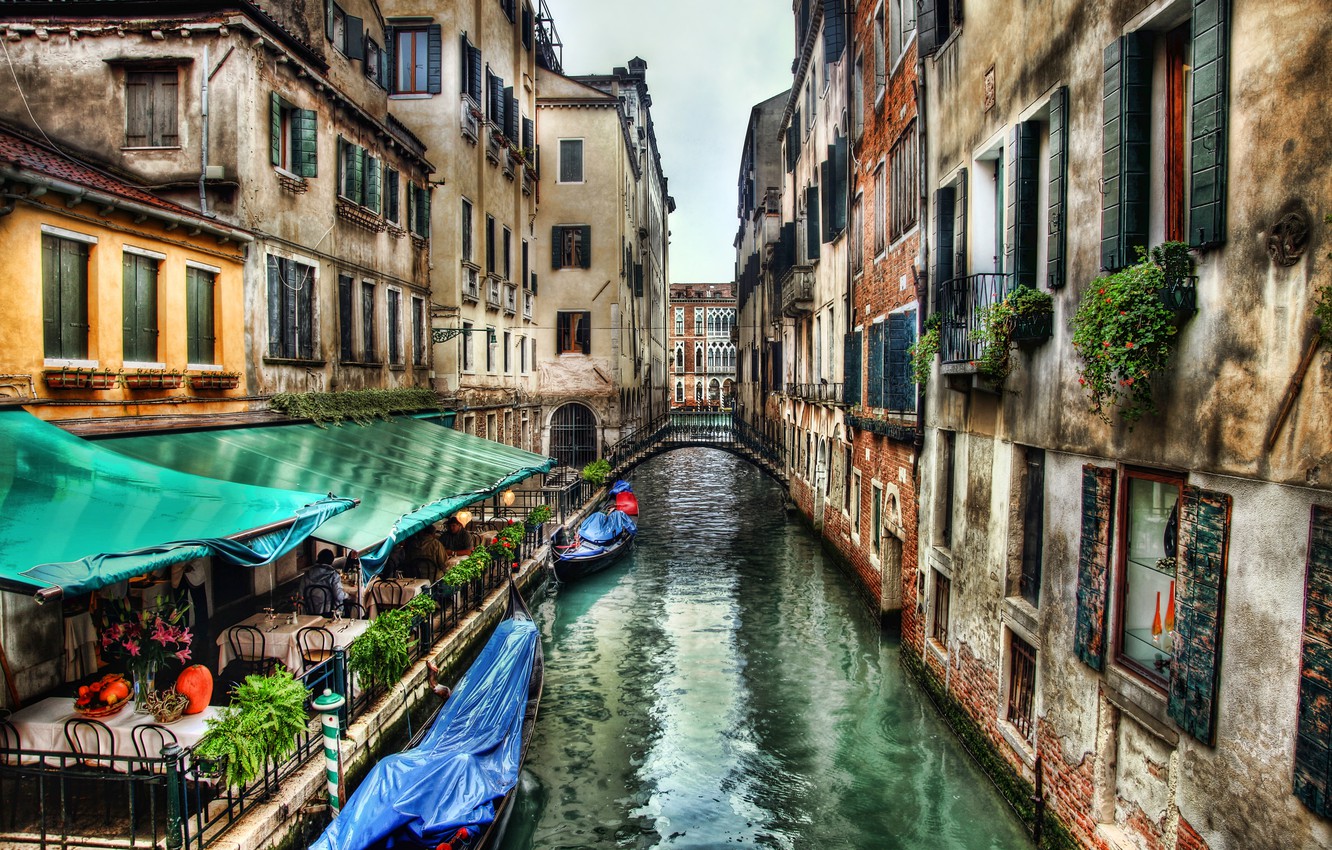 Wallpaper Street Building Home Italy Venice Channel Cafe