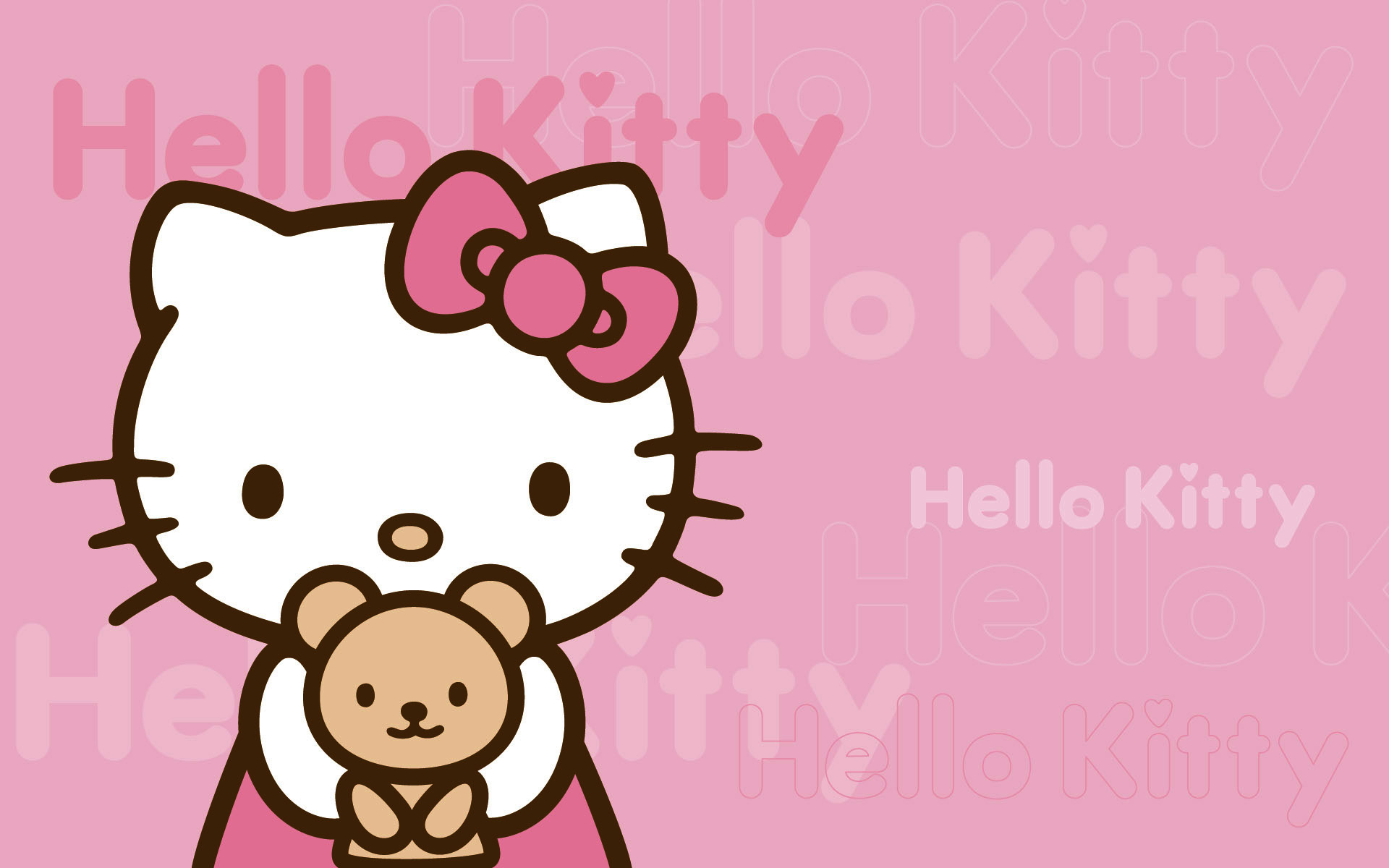 Background Poster Web Pink Kitty Hello Sanrio Full HD Desktop