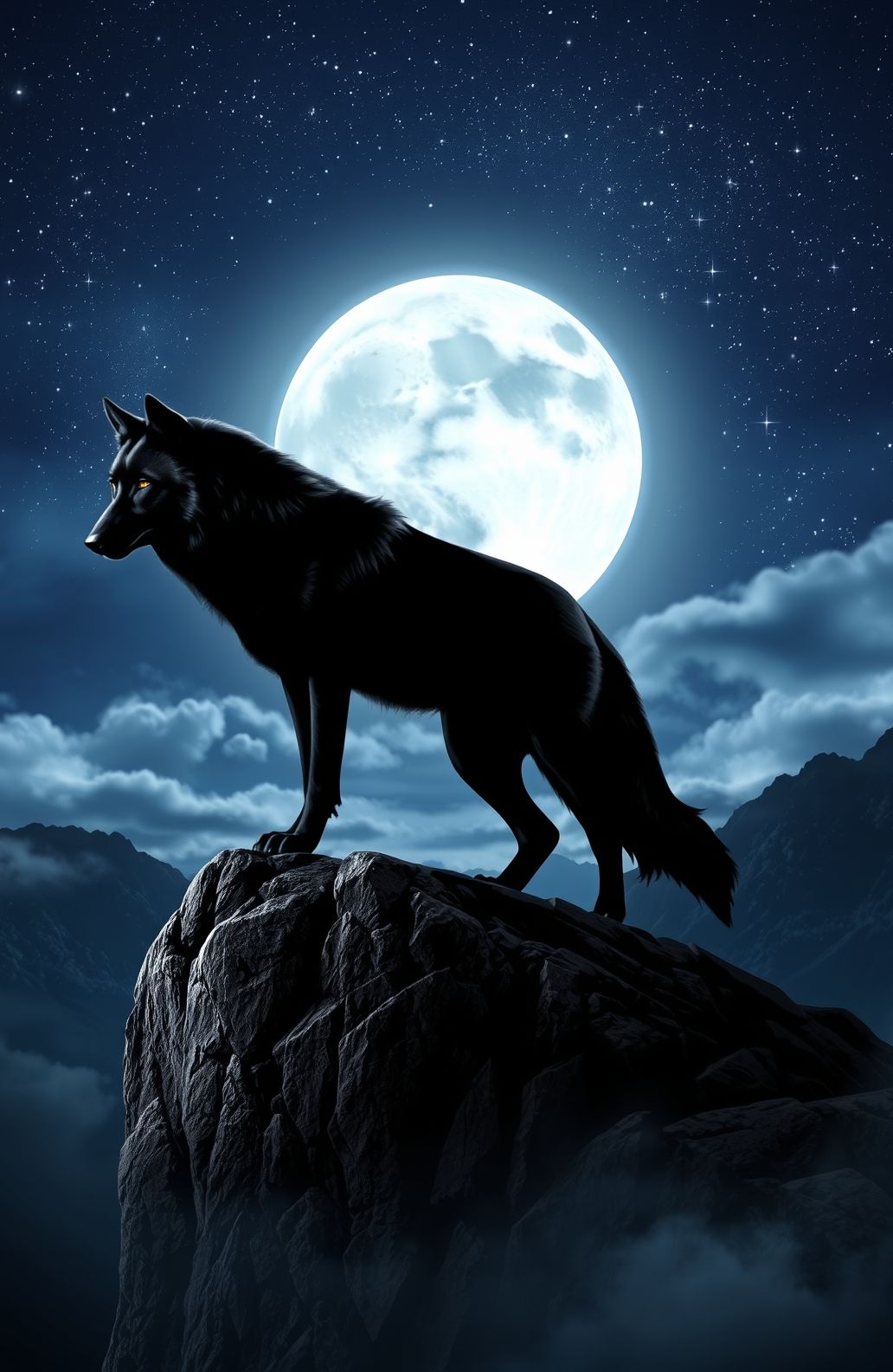 Cool Black Wolf Wallpaper
